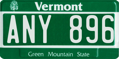 VT license plate ANY896