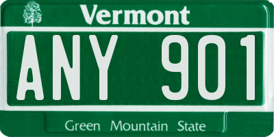 VT license plate ANY901