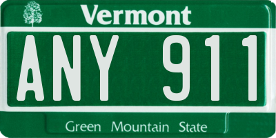 VT license plate ANY911