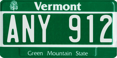 VT license plate ANY912