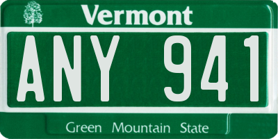 VT license plate ANY941