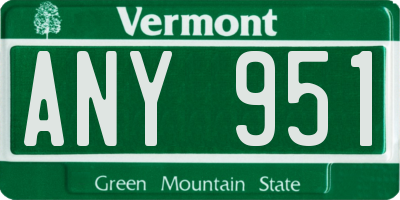 VT license plate ANY951