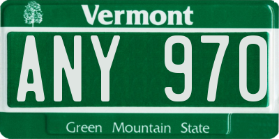 VT license plate ANY970