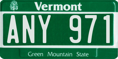 VT license plate ANY971