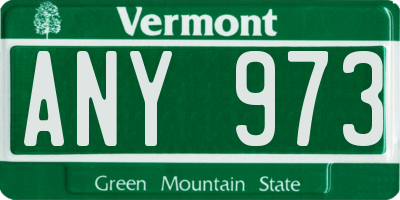 VT license plate ANY973