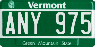 VT license plate ANY975