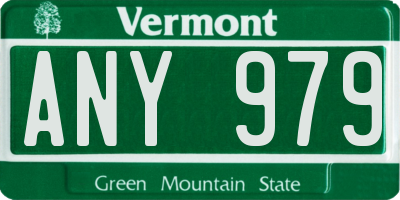 VT license plate ANY979