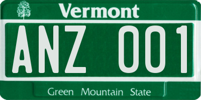 VT license plate ANZ001