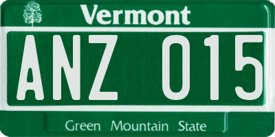 VT license plate ANZ015