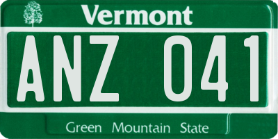 VT license plate ANZ041