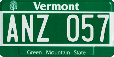VT license plate ANZ057