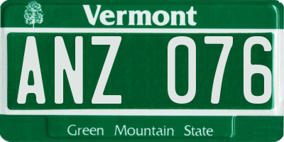 VT license plate ANZ076