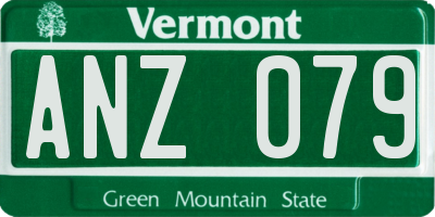 VT license plate ANZ079