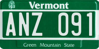 VT license plate ANZ091