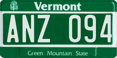 VT license plate ANZ094