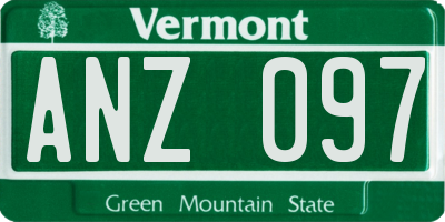 VT license plate ANZ097