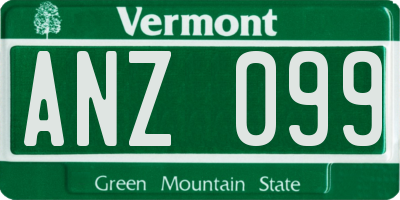 VT license plate ANZ099