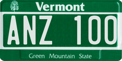 VT license plate ANZ100