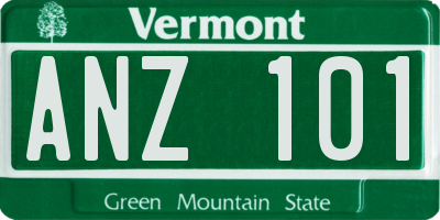 VT license plate ANZ101