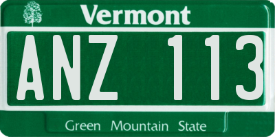 VT license plate ANZ113