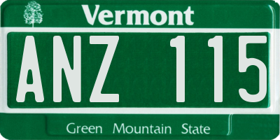 VT license plate ANZ115
