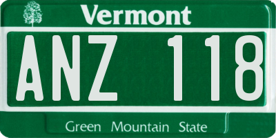 VT license plate ANZ118
