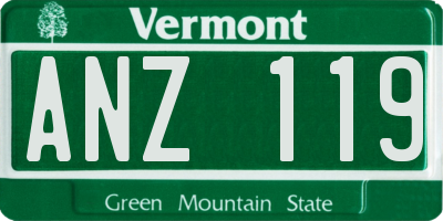 VT license plate ANZ119