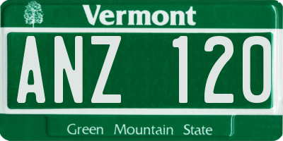 VT license plate ANZ120