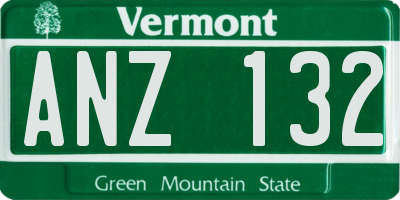 VT license plate ANZ132