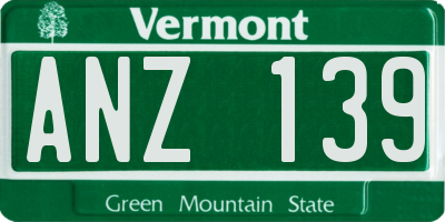 VT license plate ANZ139
