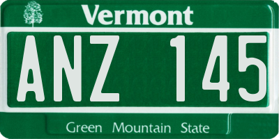 VT license plate ANZ145