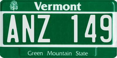 VT license plate ANZ149