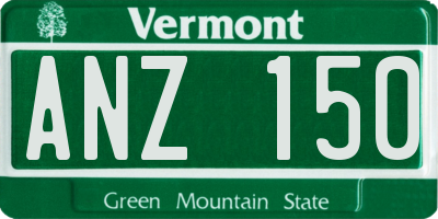 VT license plate ANZ150
