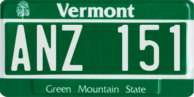 VT license plate ANZ151