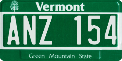 VT license plate ANZ154