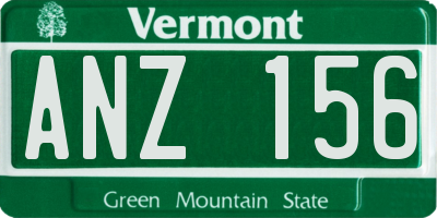 VT license plate ANZ156