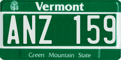 VT license plate ANZ159