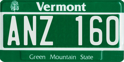 VT license plate ANZ160