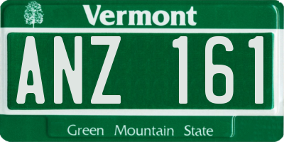 VT license plate ANZ161