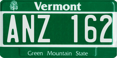 VT license plate ANZ162