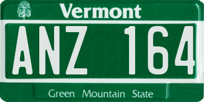 VT license plate ANZ164