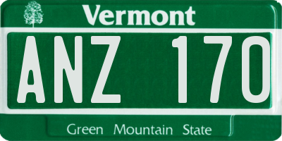 VT license plate ANZ170