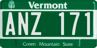 VT license plate ANZ171