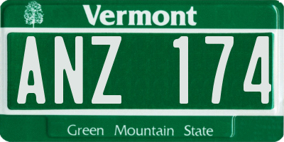VT license plate ANZ174