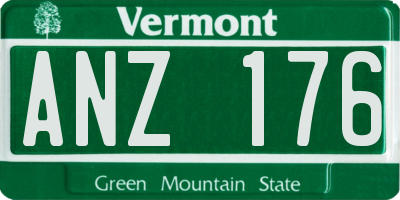 VT license plate ANZ176