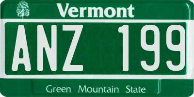 VT license plate ANZ199