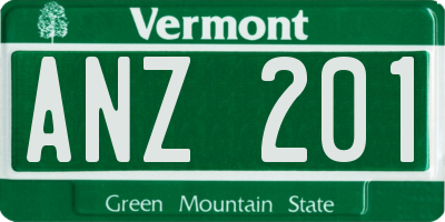 VT license plate ANZ201