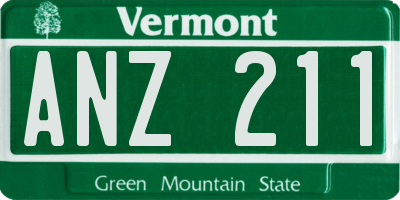 VT license plate ANZ211
