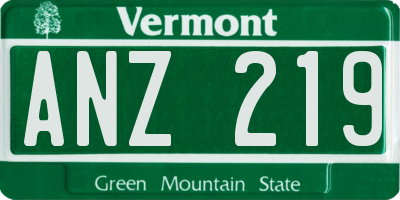 VT license plate ANZ219