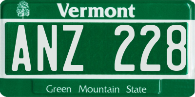VT license plate ANZ228